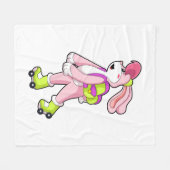 Rabbit with Roller skates Fleece Deken (Voorkant (Horizontaal))