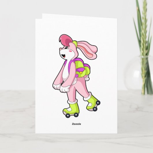 Rabbit with Roller skates Kaart (Achterkant)