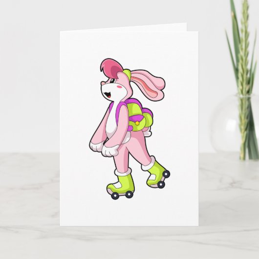 Rabbit with Roller skates Kaart (Voorkant)