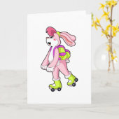 Rabbit with Roller skates Kaart (Gele Bloem)