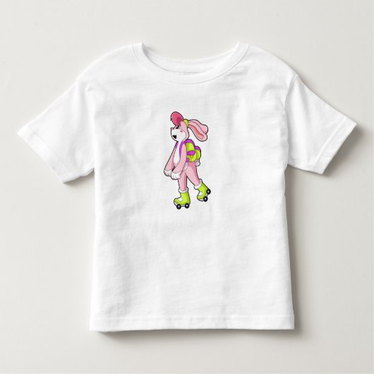 Rabbit with Roller skates Kinder Shirts (Voorkant)