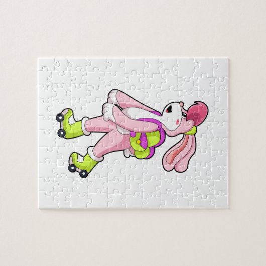 Rabbit with Roller skates Legpuzzel (Horizontaal)