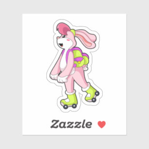 Rabbit with Roller skates Sticker