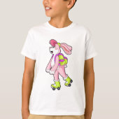 Rabbit with Roller skates T-shirt (Voorkant)