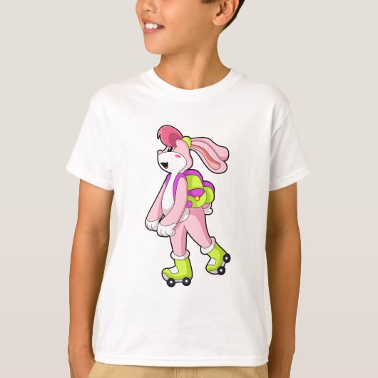 Rabbit with Roller skates T-shirt (Voorkant)