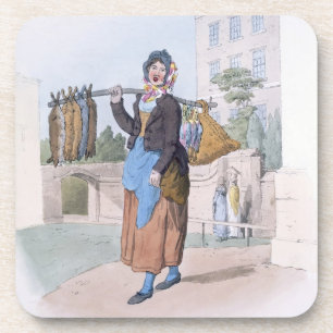 Rabbit Woman uit 'Costume of Great Britain', pub Bier Onderzetter