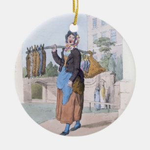 Rabbit Woman uit 'Costume of Great Britain', pub Keramisch Ornament