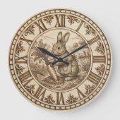 Rabbit Wooden Wall Clock Grote Klok (Voorkant)