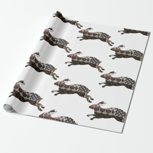 Rabbit Wrapping Paper Cadeaupapier (Uitgerold)