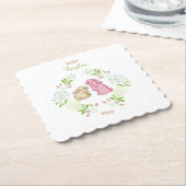 Rabbit Wreath Coaster Kartonnen Onderzetters (Gebogen)
