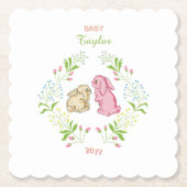 Rabbit Wreath Coaster Kartonnen Onderzetters (Voorkant)