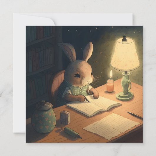 Rabbit Writing at Desk - (Voorkant)
