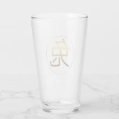 Rabbit Year Gold embossed effect Symbol Glass Cup Glas (Achterkant)
