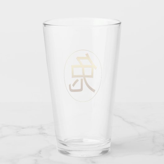 Rabbit Year Gold embossed effect Symbol Glass Cup Glas (Achterkant)