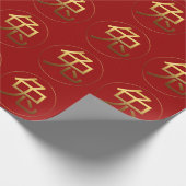 Rabbit Year Gold embossed effect Symbol Wrapping P Cadeaupapier (Hoek)