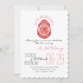 Rabbit Year Red Egg and Ginger Party Baby Invite Kaart (Voorkant)