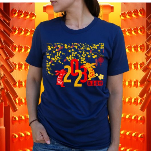 Rabbit Year Sakura Gong Xi Fa Cai T-shirt