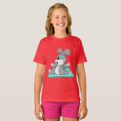 Rabbit Yoga Fitness meditatie T-shirt (Voorkant volledig)