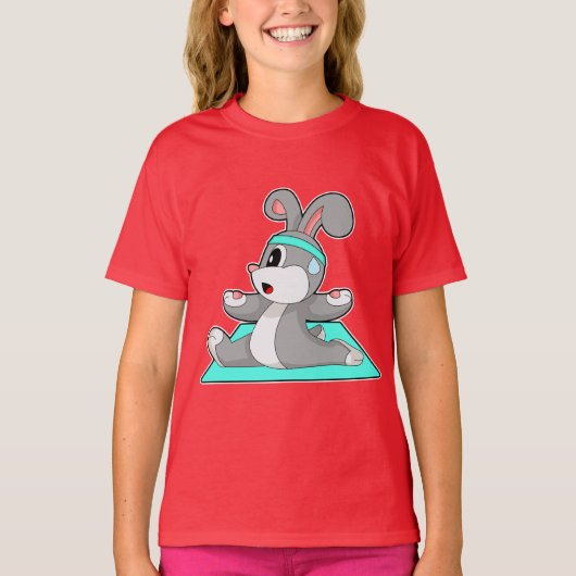 Rabbit Yoga Fitness meditatie T-shirt (Voorkant)