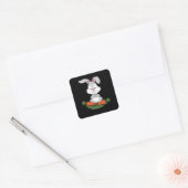 Rabbit Yoga Lover Women Bunny Gift Meditating Vierkante Sticker (Envelop)