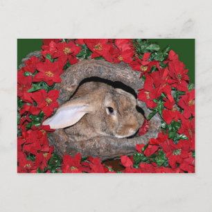 Rabbit yule log briefkaart