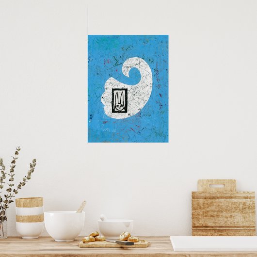 Rabbit ziet een spook Poster muurkunst (Keuken)
