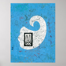 Rabbit ziet een spook Poster muurkunst