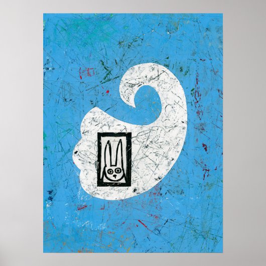 Rabbit ziet een spook Poster muurkunst (Voorkant)