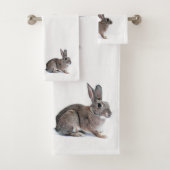 Rabbits Bathroom Towel Set Bad Handdoek (Insitu)