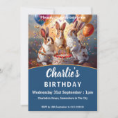 Rabbits Birthday Kaart (Voorkant)