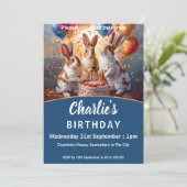 Rabbits Birthday Kaart (Staand voorkant)