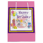 Rabbits Birthday Medium Cadeauzakje (Achterkant)