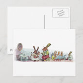 Rabbits Caring for Baby Bunny Briefkaart (Voorkant / Achterkant)