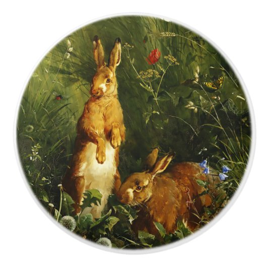 Rabbits Ceramic Pull Keramische Knop (Voorkant)