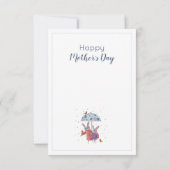 Rabbits en Robins Moederdag van Dochter Bedankkaart (Achterkant)