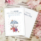 Rabbits en Robins Moederdag van Dochter Bedankkaart