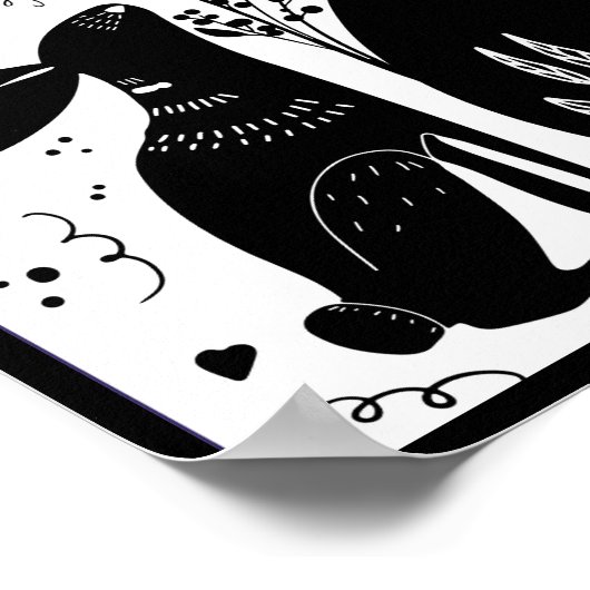 Rabbits Folk Art Block Print Design Post (Hoek)