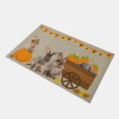 Rabbits Herfst Pumpkin Acorn Thanksgiving Doormat Deurmat (Schuin)