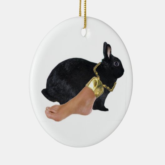 Rabbit's Lucky Human Foot Keramisch Ornament (Rechts)