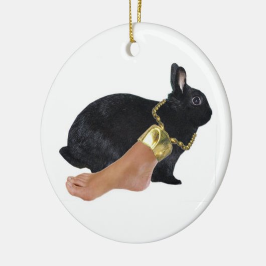 Rabbit's Lucky Human Foot Keramisch Ornament (Links)