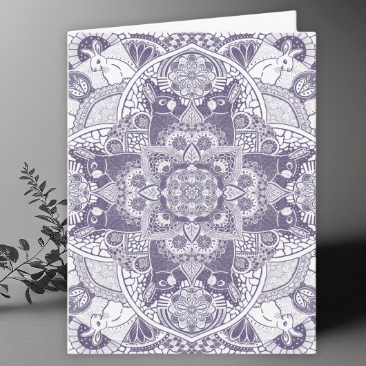Rabbits Mandala Art Blank Bedankkaart