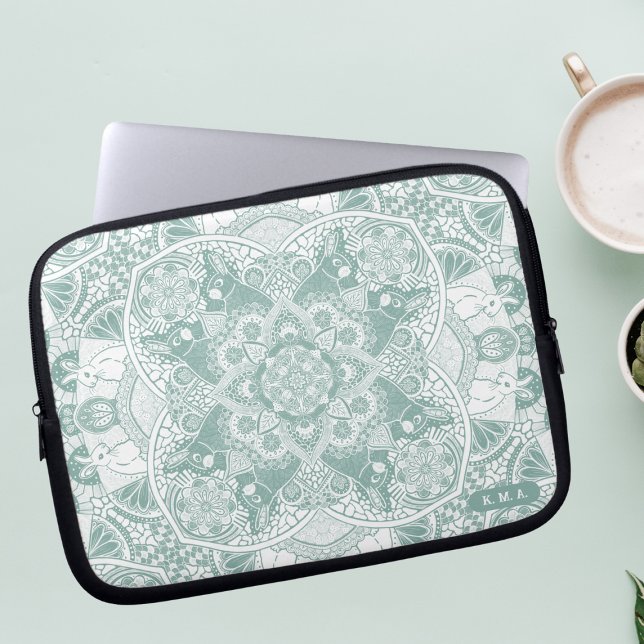 Rabbits Mandala Laptop Sleeve (Creator heeft geüpload)