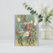 Rabbits Night Out Briefkaart (Staand voorkant)