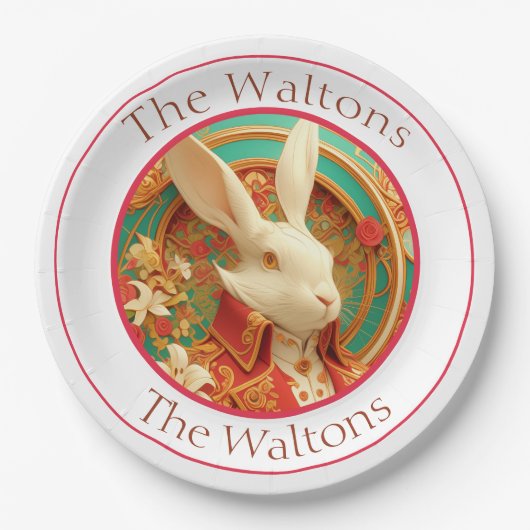 Rabbit's Royal Dress Code Paper Plate Papieren Bordje (Voorkant)