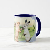 Rabbits Weddenschap Couple Country Garden Mok (Voorkant rechts)