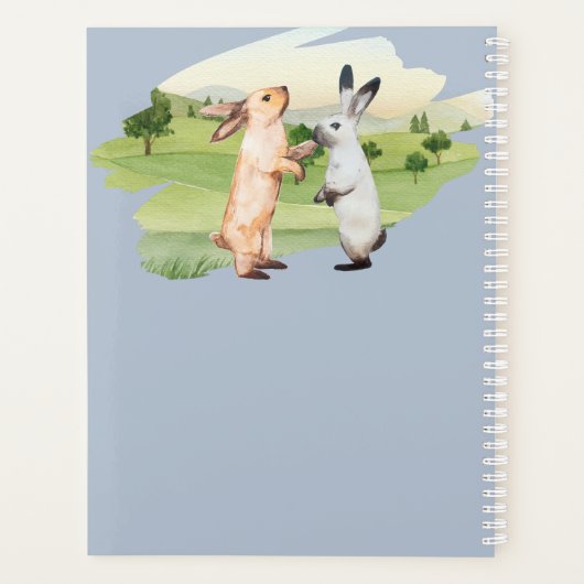 Rabbits Weddenschap Couple Country Garden Planner (Achterkant)
