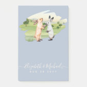 Rabbits Weddenschap Couple Country Garden Post-it® Notes (Voorkant)
