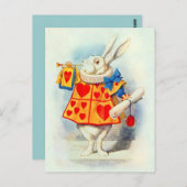 Rabbitt Alice Wonderland ~ Briefkaart / Uitnodigin (Voorkant / Achterkant)