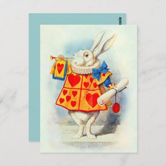 Rabbitt Alice Wonderland ~ Briefkaart / Uitnodigin (Voorkant / Achterkant)