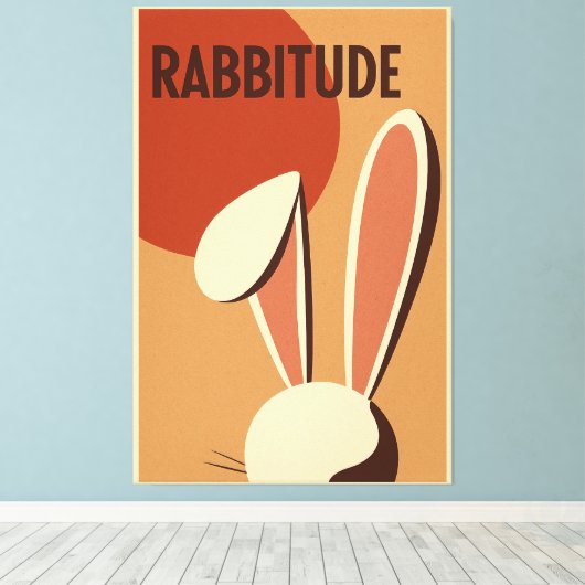 Rabbitude Poster Canvas Afdruk (Insitu (Houten vloer))